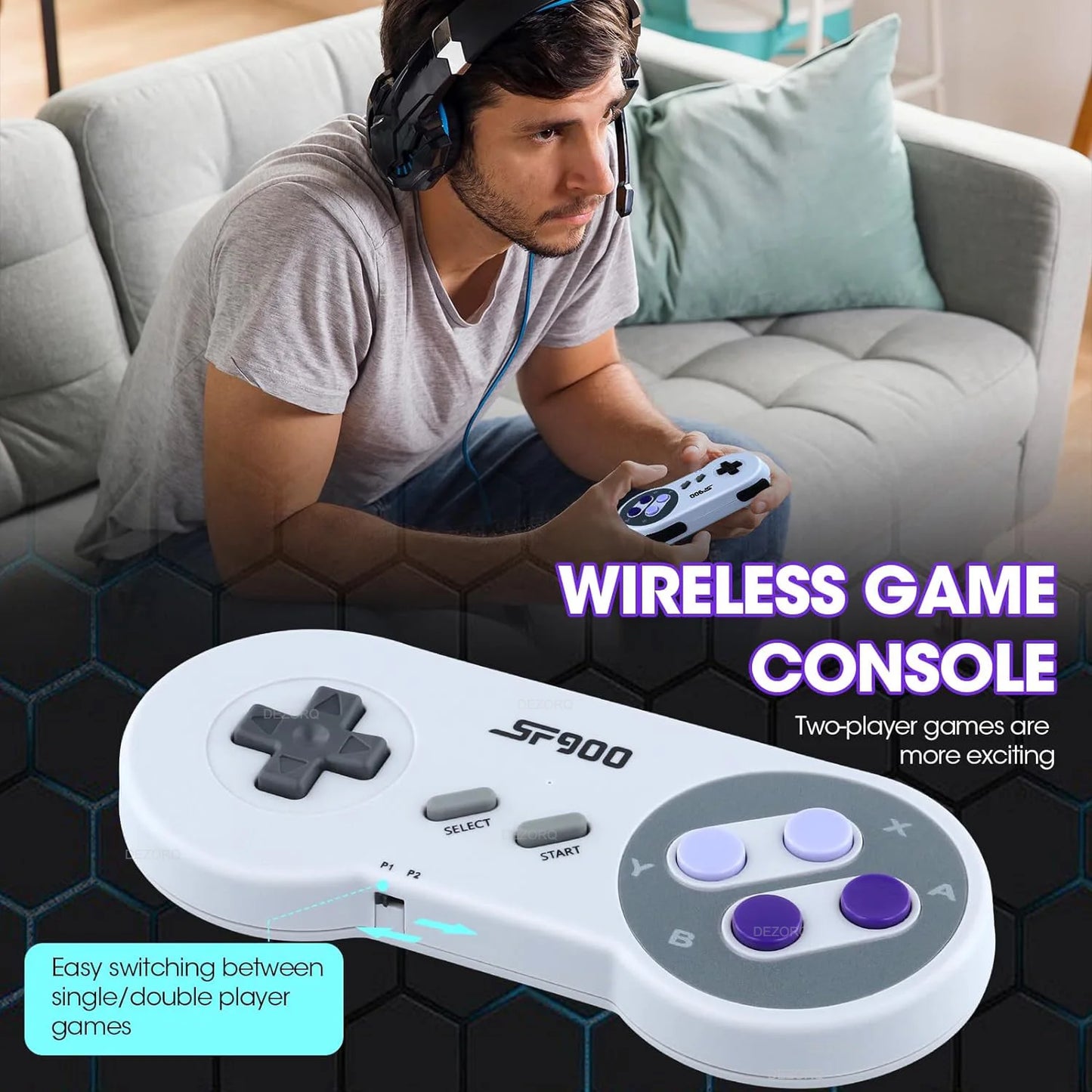 Consola SF900 for Super Nintendo 16 Bit Game Stick 4700 Retro Games HD Video Game Consoles for NES SNES Wireless Controller