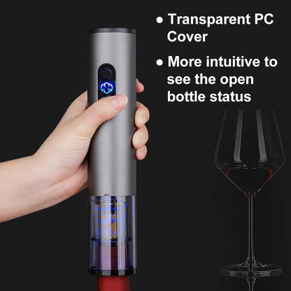 Destapador electrico de botellas de vino JLEIVA Electric Wine Bottle Opener Automatic Wine Opener Rechargeable Corkscrew with Foil Cutter for Party Bar Wine Gift Kitchen tool