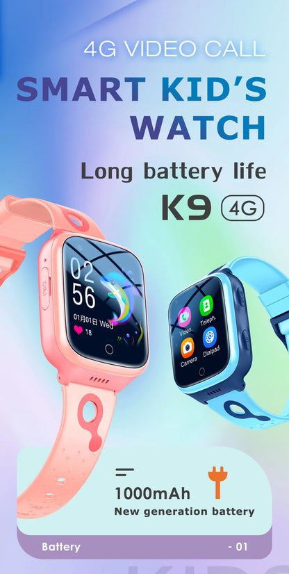 4G Kinder-Smartwatch, IP67, wasserdicht, 1000 mAh, SOS, GPS-Standort, Videoanruf, WLAN, SIM-Karte, Smartwatch für Kinder